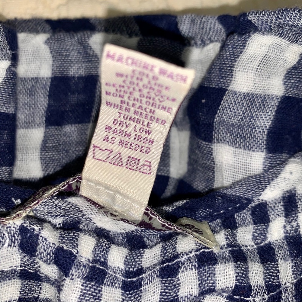 American Rag white and blue gingham blouse - Picture 4 of 5